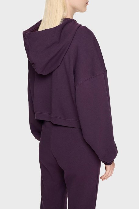 Les Benjamins % 100 Pamuklu Relaxed Fit Kapüşonlu Bayan Sweat LB24FWESSFUZH-303 MOR - 3