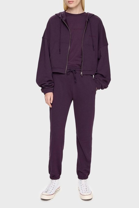 Les Benjamins % 100 Pamuklu Relaxed Fit Kapüşonlu Bayan Sweat LB24FWESSFUZH-303 MOR - 6