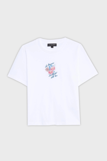 Les Benjamins Baskılı % 100 Pamuk Regular Fit Bisiklet Yaka Bayan T Shirt LB25SSUNLFUTS-005 BEYAZ - 12