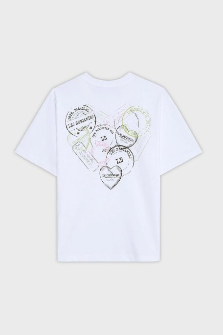 Les Benjamins Baskılı % 100 Pamuk Regular Fit Bisiklet Yaka Bayan T Shirt LB25SSUNLFUTS-030 BEYAZ - 4
