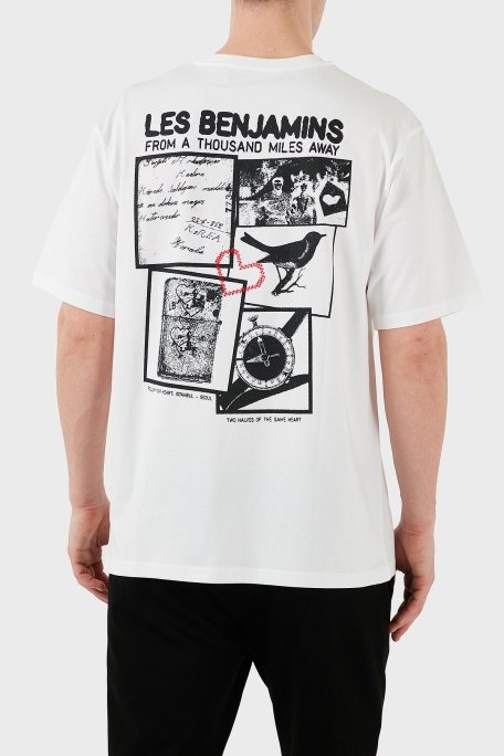 Les Benjamins Baskılı Relaxed Fit Pamuklu Bisiklet Yaka Erkek T Shirt LB25SSUNLMUTS-024 BEYAZ - 7