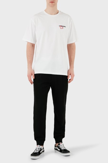 Les Benjamins Baskılı Relaxed Fit Pamuklu Bisiklet Yaka Erkek T Shirt LB25SSUNLMUTS-024 BEYAZ - 10