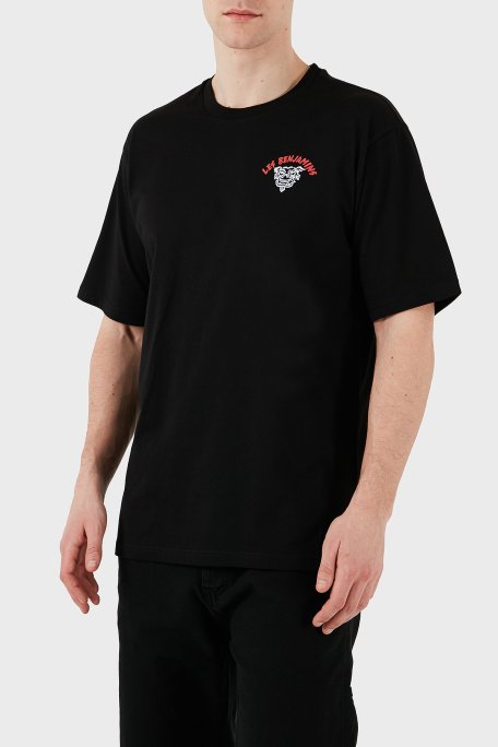 Les Benjamins Baskılı Relaxed Fit Pamuklu Bisiklet Yaka Erkek T Shirt LB25SSUNLMUTS-032 SİYAH - 8