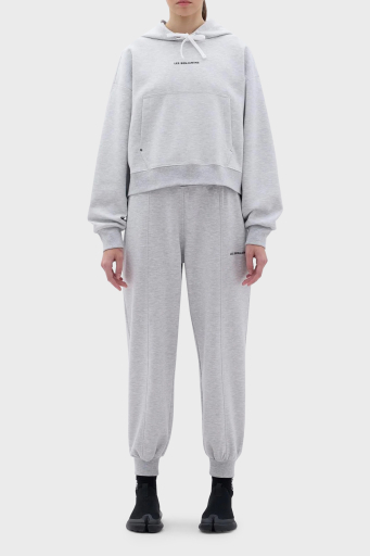 Les Benjamins Crop Fit Kapüşonlu Bayan Sweat LB23FWCLAFUHD-401 GRİ - 8