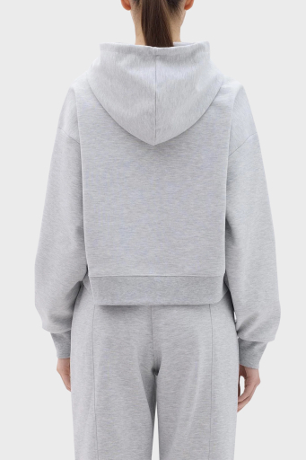 Les Benjamins Crop Fit Kapüşonlu Bayan Sweat LB23FWCLAFUHD-401 GRİ - 9