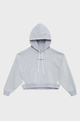 Les Benjamins Crop Fit Kapüşonlu Bayan Sweat LB23FWCLAFUHD-401 GRİ - 12