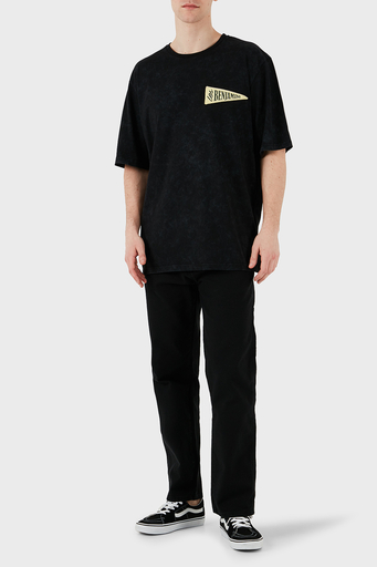 Les Benjamins Logo Baskılı % 100 Pamuk Oversize Fit Bisiklet Yaka Erkek T Shirt LB25SSUNLMUOT-023 SİYAH - 3