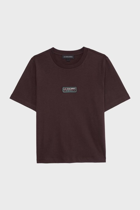 Les Benjamins Logolu % 100 Pamuk Regular Fit Bisiklet Yaka Bayan T Shirt LB25SSUNLFUTS-006 KAHVE - 7