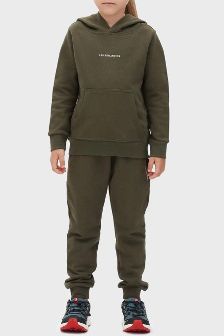 Les Benjamins Logolu Regular Fit Kapüşonlu Kanguru Cepli % 100 Pamuk Unisex Sweat LB22FWCHLCUHD-502 HAKİ - 9