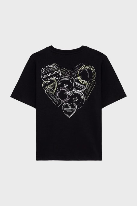 Les Benjamins Ön ve Arka Baskılı % 100 Pamuk Regular Fit Bayan T Shirt LB25SSUNLFUTS-008 SİYAH - 7