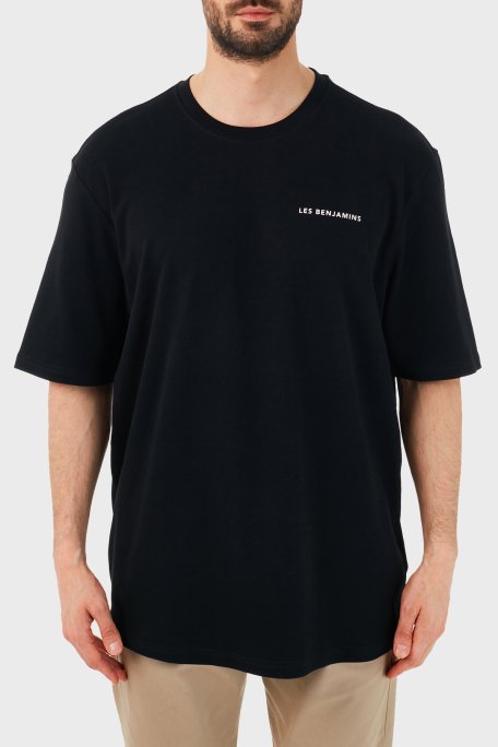 Les Benjamins Oversize Bisiklet Yaka % 100 Pamuk Erkek T Shirt LB21SSCORMUOT-001 SİYAH - 1