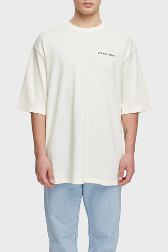 Les Benjamins Oversize Bisiklet Yaka % 100 Pamuk Erkek T Shirt LB21SSCORMUOT-004 EKRU - 7