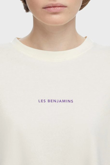 Les Benjamins Oversize Bisiklet Yaka % 100 Pamuk Bayan T Shirt LB21SSCORFUOT-004 EKRU - 5