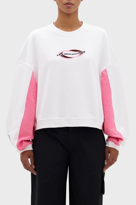 Les Benjamins Pamuklu Bisiklet Yaka Regular Fit Bayan Sweat LB24SSKISFUSW-004 BEYAZ - 1
