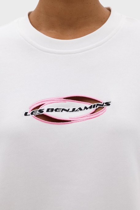 Les Benjamins Pamuklu Bisiklet Yaka Regular Fit Bayan Sweat LB24SSKISFUSW-004 BEYAZ - 5