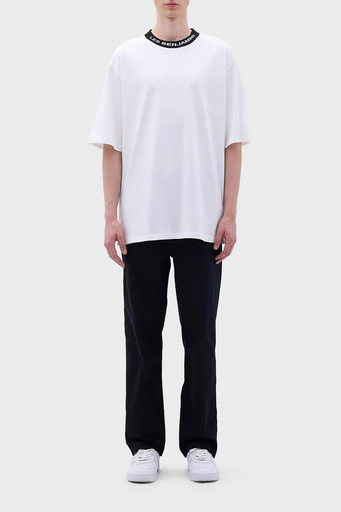 Les Benjamins Pamuklu Bisiklet Yaka Relaxed Fit Erkek T Shirt LB23FWCLAMUTS-401 BEYAZ - 3