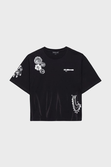 Les Benjamins Pamuklu Boxy Fit Bayan T Shirt LB24FWEAPFUTS-007 SİYAH - 5