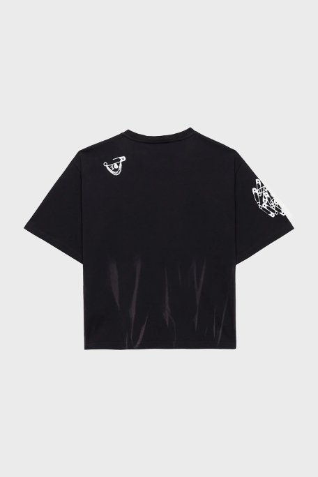 Les Benjamins Pamuklu Boxy Fit Bayan T Shirt LB24FWEAPFUTS-007 SİYAH - 6