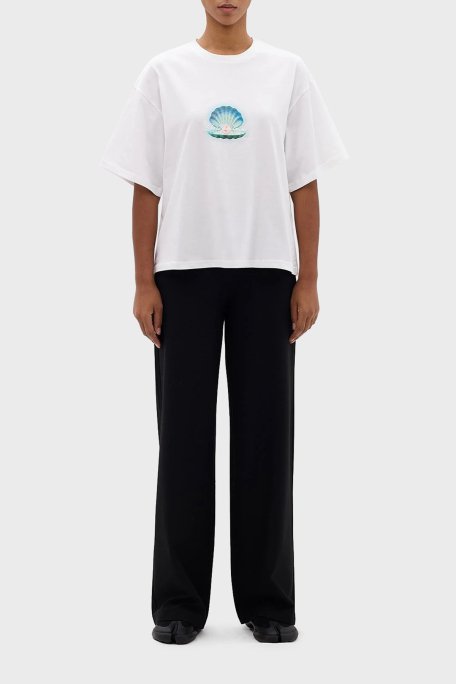 Les Benjamins Pamuklu Boxy Fit Bisiklet Yaka Bayan T Shirt LB24SSKISFUTS-014 BEYAZ - 4