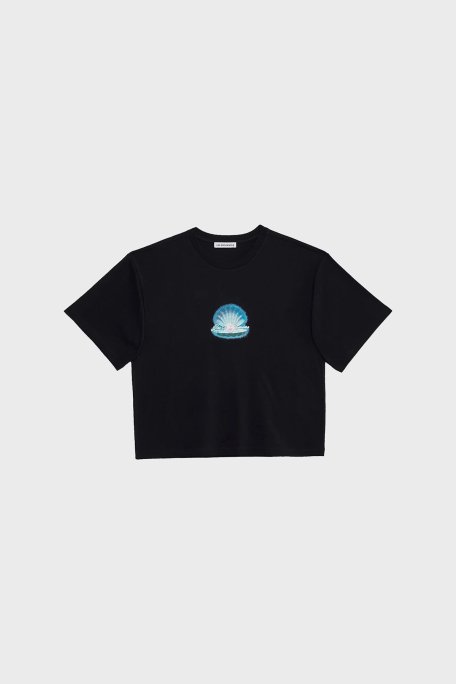 Les Benjamins Pamuklu Boxy Fit Bisiklet Yaka Bayan T Shirt LB24SSKISFUTS-015 SİYAH - 8