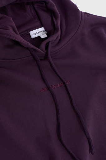 Les Benjamins Pamuklu Crop Fit Kapüşonlu Bayan Sweat LB24FWESSFUHD-303 MOR - 11