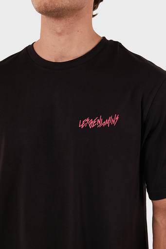 Les Benjamins Pamuklu Logolu Oversize Fit Bisiklet Yaka Erkek T Shirt LB24FWEAPMUTS-037 SİYAH - 5