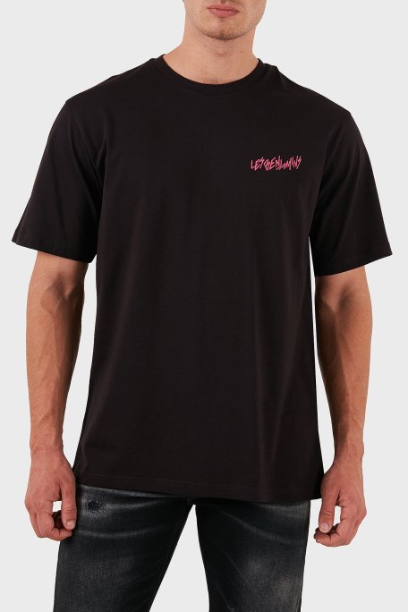 Les Benjamins Pamuklu Logolu Oversize Fit Bisiklet Yaka Erkek T Shirt LB24FWEAPMUTS-037 SİYAH - 3