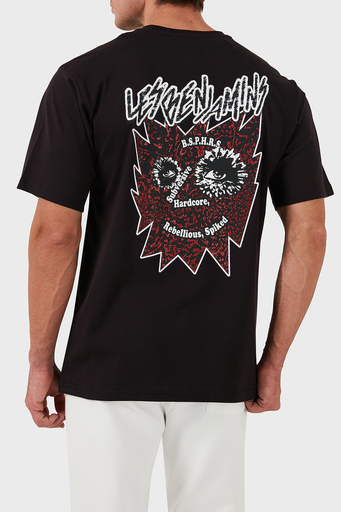 Les Benjamins Pamuklu Logolu Oversize Fit Bisiklet Yaka Erkek T Shirt LB24FWEAPMUTS-039 SİYAH - 1