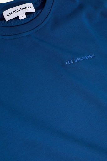 Les Benjamins Pamuklu Oversize Bisiklet Yaka Erkek Sweat LB24FWESSMUSW-302 PETROL - 5
