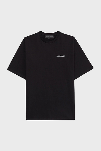 Les Benjamins Pamuklu Oversize Bisiklet Yaka Erkek T Shirt LB24FWEAPMUTS-016 SİYAH - 3