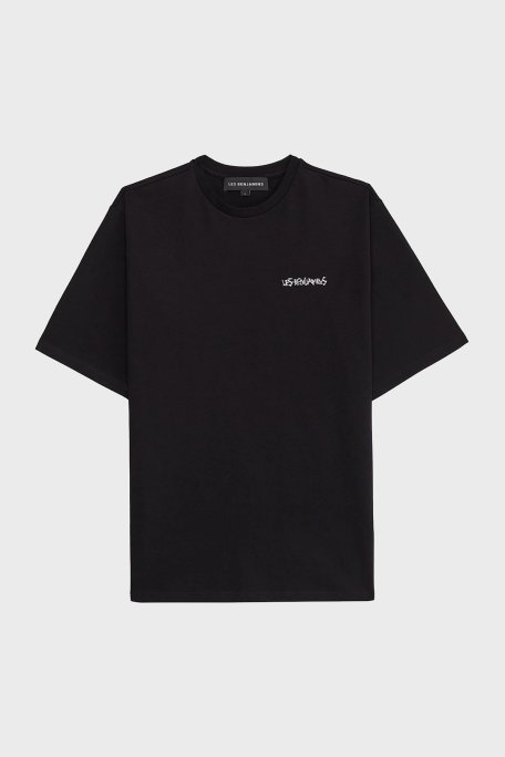 Les Benjamins Pamuklu Oversize Bisiklet Yaka Erkek T Shirt LB24FWEAPMUTS-016 SİYAH - 2