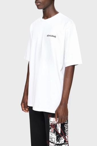 Les Benjamins Pamuklu Oversize Bisiklet Yaka Erkek T Shirt LB24FWEAPMUTS-017 BEYAZ - 1