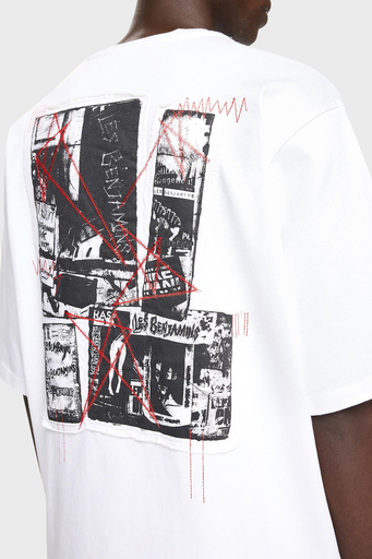 Les Benjamins Pamuklu Oversize Bisiklet Yaka Erkek T Shirt LB24FWEAPMUTS-017 BEYAZ - 13
