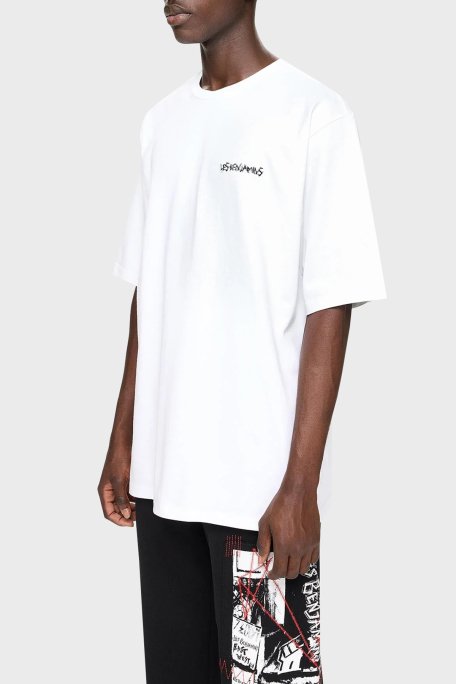 Les Benjamins Pamuklu Oversize Bisiklet Yaka Erkek T Shirt LB24FWEAPMUTS-017 BEYAZ - 1