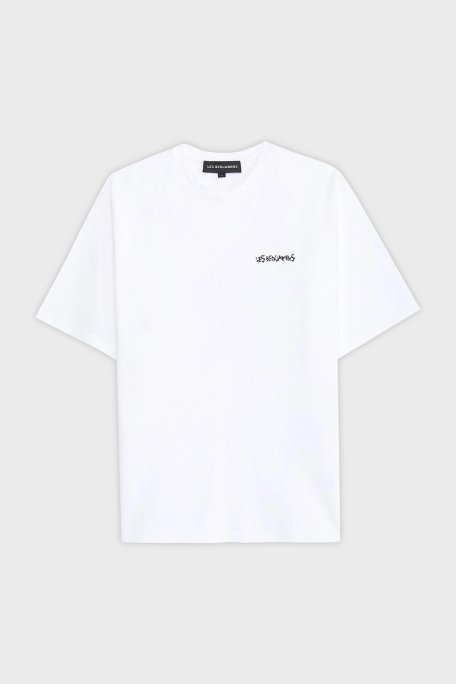Les Benjamins Pamuklu Oversize Bisiklet Yaka Erkek T Shirt LB24FWEAPMUTS-017 BEYAZ - 2