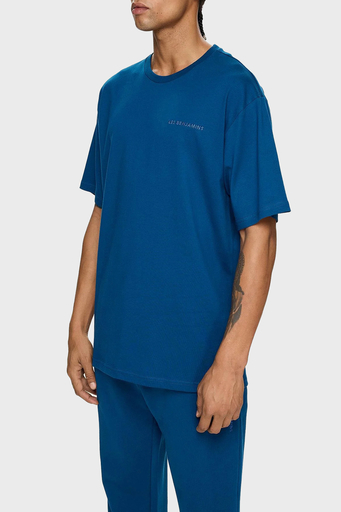 Les Benjamins Pamuklu Oversize Bisiklet Yaka Erkek T Shirt LB24FWESSMUTS-302 PETROL - 1