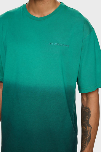 Les Benjamins Pamuklu Oversize Bisiklet Yaka Erkek T Shirt LB24FWESSMUTS-304 YEŞİL - 6