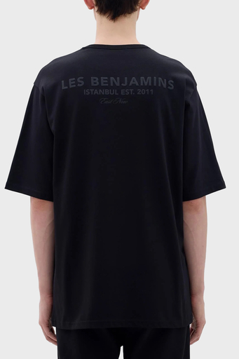 Les Benjamins Pamuklu Oversize Erkek T Shirt LB23FWCLAMUTS-408 SİYAH - 4