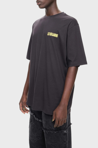 Les Benjamins Pamuklu Oversize Fit Bisiklet Yaka Erkek T Shirt LB24FWEAPMUTS-028 SİYAH - 8