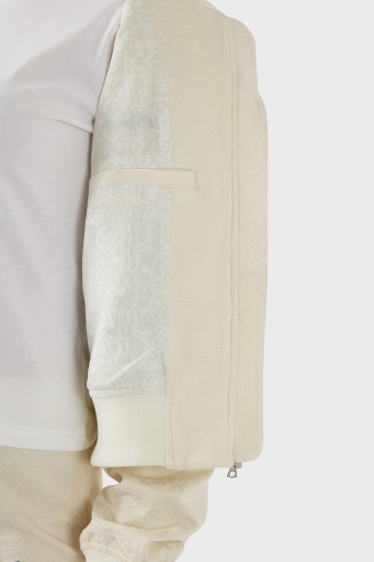 Les Benjamins Pamuklu Oversize Fit Kolej Yaka Sırt Baskılı Bomber Bayan Ceket LB25SSUNLFUBJ-001 EKRU - 6