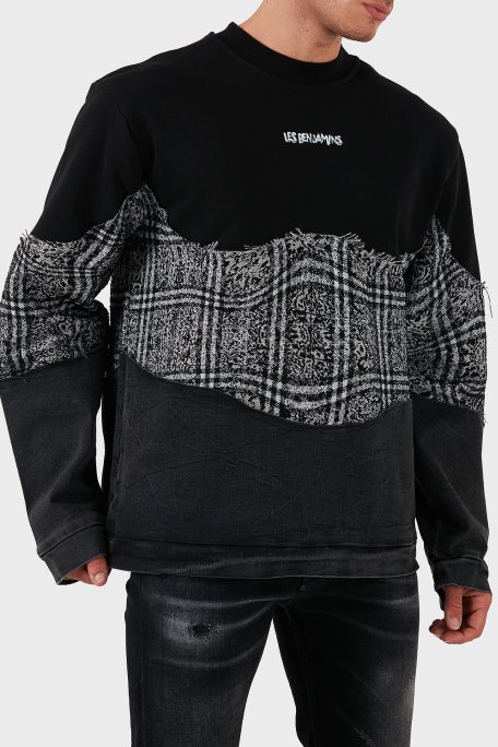 Les Benjamins Pamuklu Regular Fit Bisiklet Yaka Erkek Sweat LB24FWEAPMUSW-010 SİYAH - 4