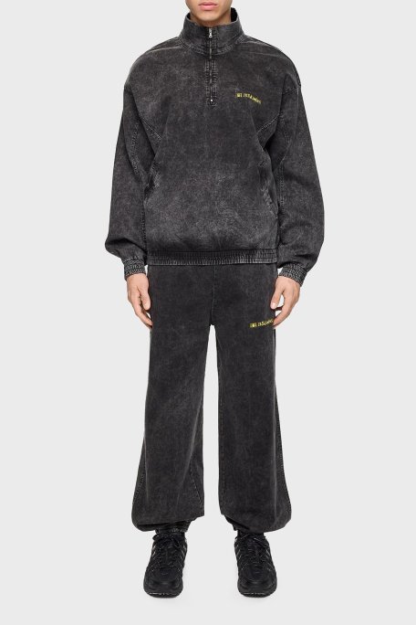 Les Benjamins Pamuklu Regular Fit Dik Yaka Logolu Kot Erkek Sweat LB24FWEAPMUTT-003 SİYAH - 2