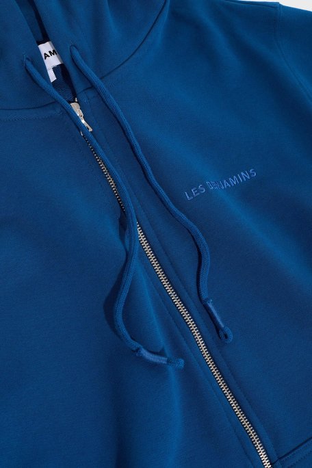 Les Benjamins Pamuklu Regular Fit Kapüşonlu Fermuarlı Erkek Sweat LB24FWESSMUZH-302 PETROL - 5