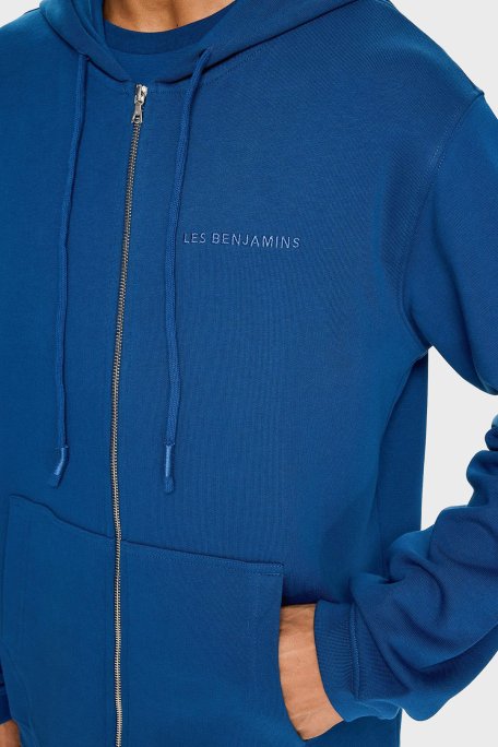Les Benjamins Pamuklu Regular Fit Kapüşonlu Fermuarlı Erkek Sweat LB24FWESSMUZH-302 PETROL - 6