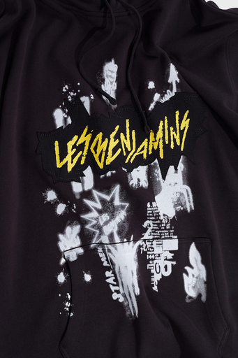 Les Benjamins Pamuklu Regular Fit Kapüşonlu Kanguru Cepli Erkek Sweat LB24FWEAPMUHD-013 SİYAH - 9