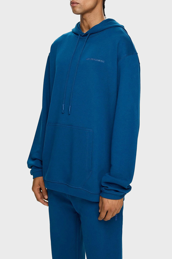 Les Benjamins Pamuklu Regular Fit Kapüşonlu Kanguru Cepli Erkek Sweat LB24FWESSMUHD-302 PETROL - 1