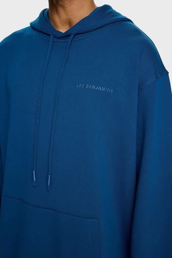 Les Benjamins Pamuklu Regular Fit Kapüşonlu Kanguru Cepli Erkek Sweat LB24FWESSMUHD-302 PETROL - 4