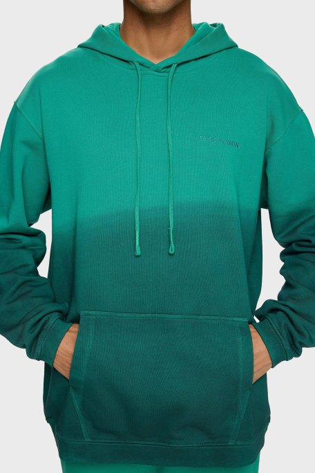 Les Benjamins Pamuklu Regular Fit Kapüşonlu Kanguru Cepli Erkek Sweat LB24FWESSMUHD-304 YEŞİL - 1