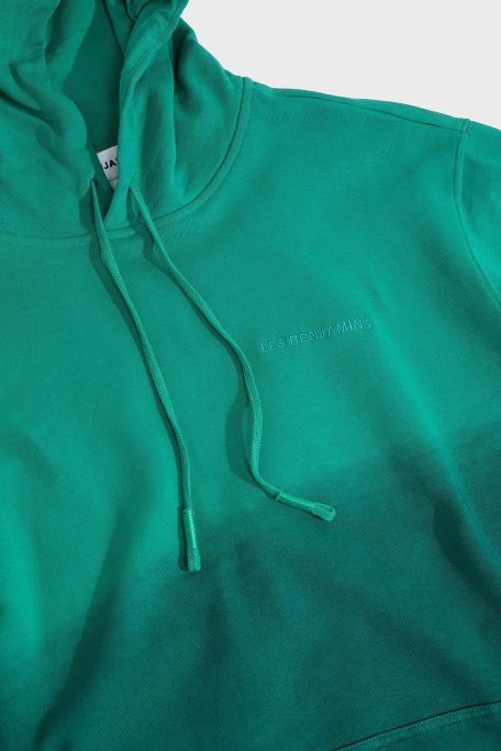 Les Benjamins Pamuklu Regular Fit Kapüşonlu Kanguru Cepli Erkek Sweat LB24FWESSMUHD-304 YEŞİL - 5