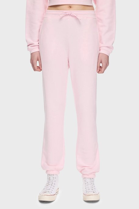 Les Benjamins Pamuklu Regular Fit Normal Bel Lastikli Paça Bayan Pantolon LBNOOSESSFUSP-312 PEMBE - 1